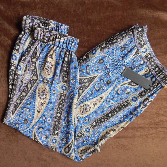 NWT Kobi Halperin Tristin Azure Multicolor Paisley Print Harem Jogger Pants XXL - Picture 7 of 9